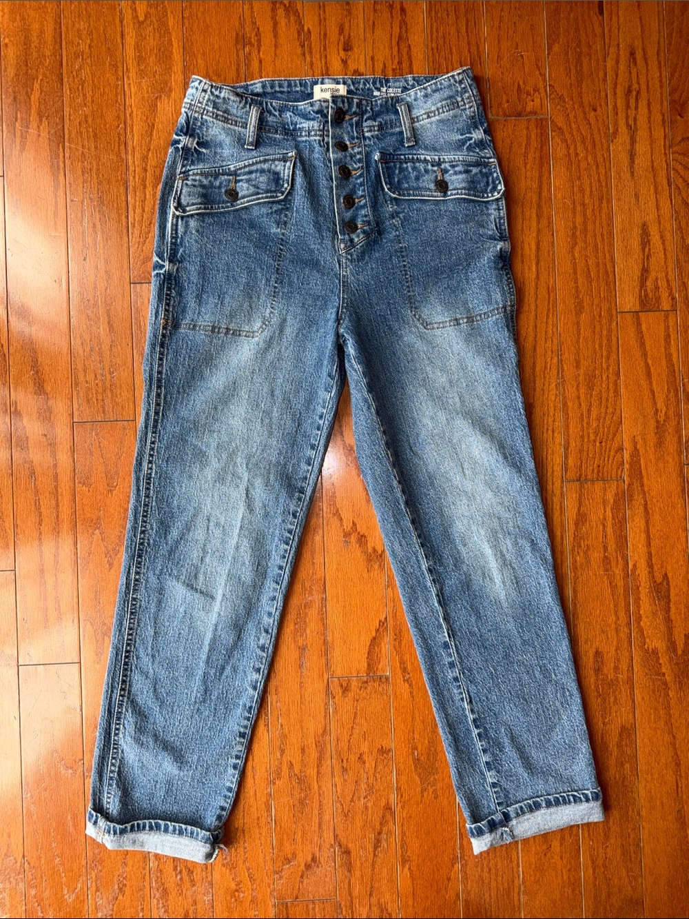 Kensie Retro Luxe Stretch The Colette High Rise Slim Straight Jeans Size 4/27
